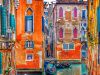 Painted building in Venice Italy